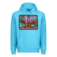 Ocean Blue easter floral leopard cow Premium Hoodie - Jasminsmagicworld