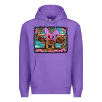 Purple easter floral leopard cow Premium Hoodie - Jasminsmagicworld