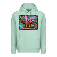 Seafoam easter floral leopard cow Premium Hoodie - Jasminsmagicworld
