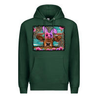 Sports Green easter floral leopard cow Premium Hoodie - Jasminsmagicworld