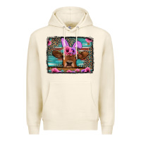 Tofu easter floral leopard cow Premium Hoodie - Jasminsmagicworld