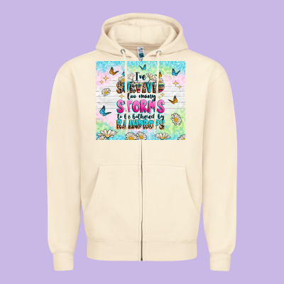 Ive Survived Too Many Storms Zipper Hoodie Designed By Texasbilliewilder