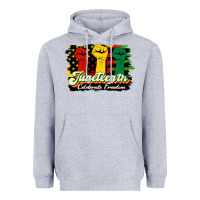 Heather Grey juneteenth celebrate freedom Heavyweight Hoodie - HRA Design Shop