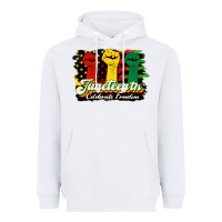White juneteenth celebrate freedom Heavyweight Hoodie - HRA Design Shop