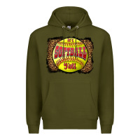 Army Green it's softball y'all Premium Hoodie - LillyAllenDesigns