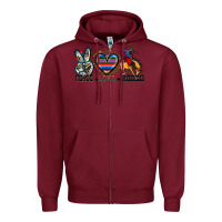 Burgundy peace love rodeo Zipper Hoodie - Zillion Design Studio