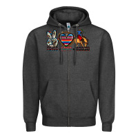 Charcoal Heather peace love rodeo Zipper Hoodie - Zillion Design Studio