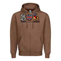 Chestnut peace love rodeo Zipper Hoodie - Zillion Design Studio