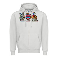 Dove Grey peace love rodeo Zipper Hoodie - Zillion Design Studio