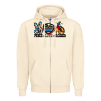 Sandshell peace love rodeo Zipper Hoodie - Zillion Design Studio