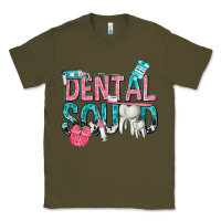Army Green dental squad with cowhide Classic Tee - texasbilliewilder