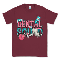 Burgundy dental squad with cowhide Classic Tee - texasbilliewilder