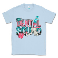 Dusty Blue dental squad with cowhide Classic Tee - texasbilliewilder