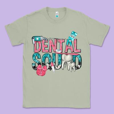 Classic Tee dental squad with cowhide