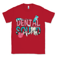 Red dental squad with cowhide Classic Tee - texasbilliewilder