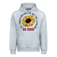 Heather Grey in a world where you can be anything be kind Urban Hoodie - MaliasSmallBusiness