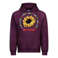 Mauve Wine in a world where you can be anything be kind Urban Hoodie - MaliasSmallBusiness