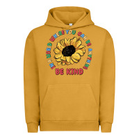 Pigment Peanut Butter in a world where you can be anything be kind Urban Hoodie - MaliasSmallBusiness