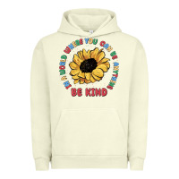 Pigment Pistachio in a world where you can be anything be kind Urban Hoodie - MaliasSmallBusiness