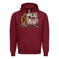 Burgundy long live cowboys Zipper Hoodie - Zillion Design Studio