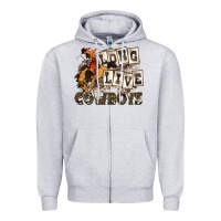 Heather Grey long live cowboys Zipper Hoodie - Zillion Design Studio