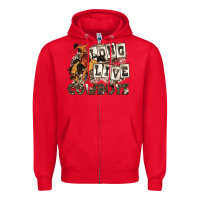 Red long live cowboys Zipper Hoodie - Zillion Design Studio