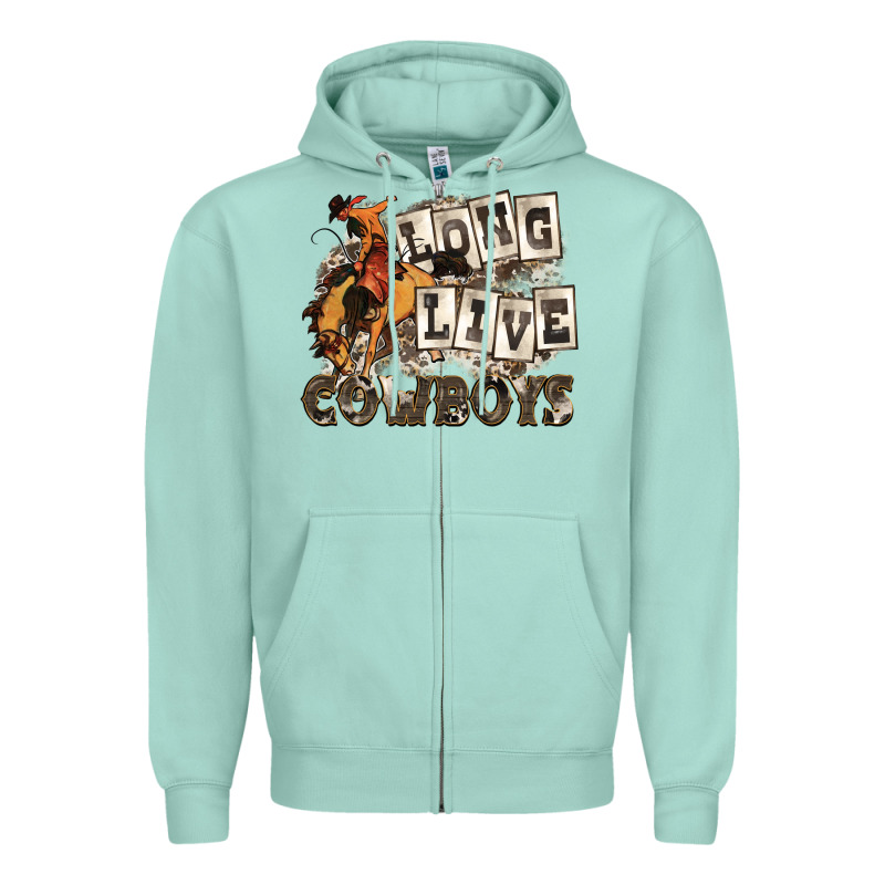 Long Live Cowboys Zipper Hoodie by Zillion Design Studio | Teevron