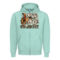 Seafoam long live cowboys Zipper Hoodie - Zillion Design Studio