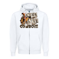 White long live cowboys Zipper Hoodie - Zillion Design Studio