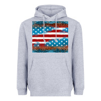 Heather Grey Leopard glitter American flag tumbler Heavyweight Hoodie - Neo Western