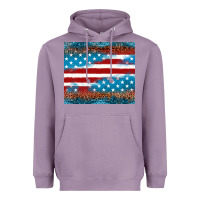 Lavender Leopard glitter American flag tumbler Heavyweight Hoodie - Neo Western