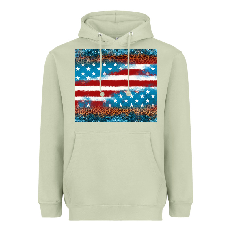 Leopard Glitter American Flag Tumbler Heavyweight Hoodie by Neo Western | Teevron
