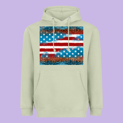 Leopard Glitter American Flag Tumbler Heavyweight Hoodie Designed By Neo Western