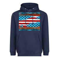 Navy Leopard glitter American flag tumbler Heavyweight Hoodie - Neo Western