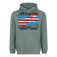 Sage Leopard glitter American flag tumbler Heavyweight Hoodie - Neo Western