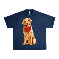 Navy golden retriever Urban Heavy Tee - Artiststas