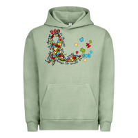 Pigment Oil Green autism awareness Urban Hoodie - MaliasSmallBusiness