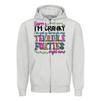 Dove Grey sorry im cranky im going through my terrible forti Zipper Hoodie - texasbilliewilder