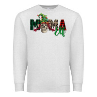 Oatmeal Heather Mama elf skull Premium Sweatshirt - FaDigitalArtStudio