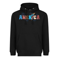 Black Lightning bolt with America Heavyweight Hoodie - Neo Western