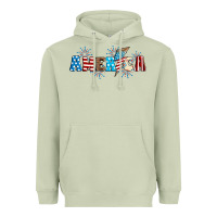 Matcha Lightning bolt with America Heavyweight Hoodie - Neo Western