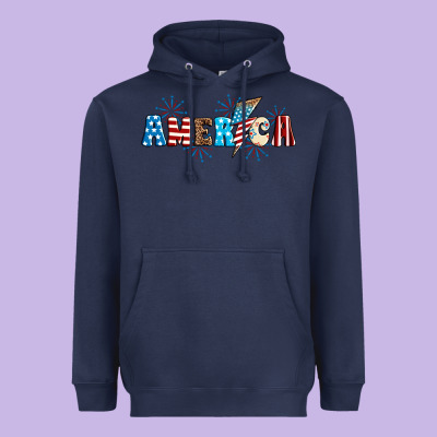 Lightning Bolt With America Heavyweight Hoodie Designed By Neo Western