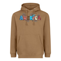 Toasted Coconut Lightning bolt with America Heavyweight Hoodie - Neo Western