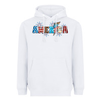 White Lightning bolt with America Heavyweight Hoodie - Neo Western