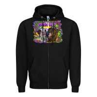 Black Mardi Gras Heifers Zipper Hoodie - RanaPortraitStore