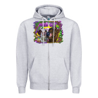 Heather Grey Mardi Gras Heifers Zipper Hoodie - RanaPortraitStore