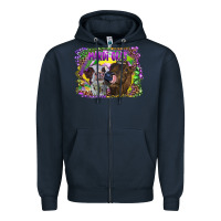 Navy Mardi Gras Heifers Zipper Hoodie - RanaPortraitStore