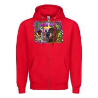 Red Mardi Gras Heifers Zipper Hoodie - RanaPortraitStore