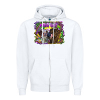 White Mardi Gras Heifers Zipper Hoodie - RanaPortraitStore