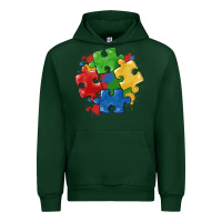 Forest Green autism puzzles Urban Hoodie - MaliasSmallBusiness